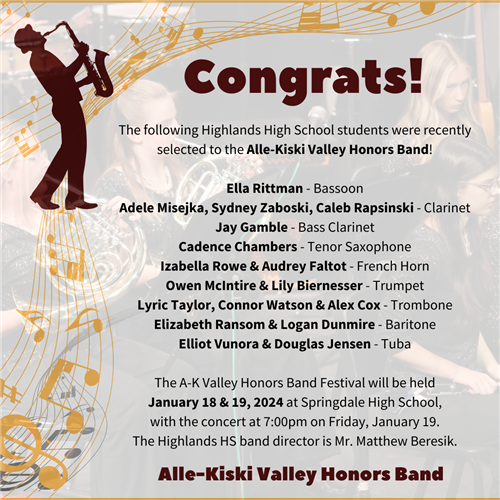 ak honors band graphic